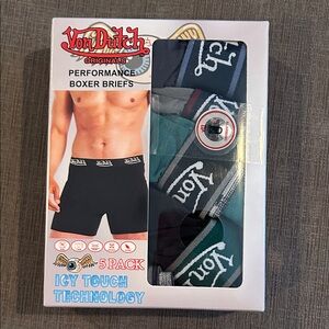 VON DUTCH Icy Touch Technology Performance Boxer Briefs 5pack M NWT